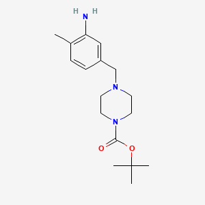 molecular formula C17H27N3O2 B8396650 tert-Butyl 4-(3-amino-4-methylbenzyl)piperazine-1-carboxylate 