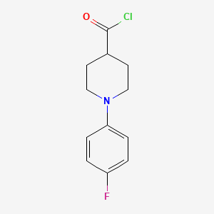 molecular formula C12H13ClFNO B8396726 1-(4-Fluorophenyl)-4-piperidinecarbonyl chloride 