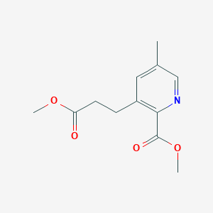 molecular formula C12H15NO4 B8396782 3-(2-Methoxycarbonyl-ethyl)-5-methyl-pyridine-2-carboxylic acid methyl ester 
