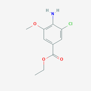 molecular formula C10H12ClNO3 B8397078 Ethyl 4-amino-3-chloro-5-methoxybenzoate 