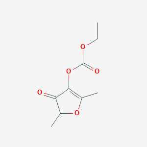 molecular formula C9H12O5 B8397133 Ethyl 2,5-Dimethyl-3-oxo-4(2H)-furyl carbonate CAS No. 39156-54-2