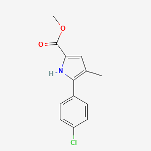 molecular formula C13H12ClNO2 B8397324 methyl 5-(4-chlorophenyl)-4-methyl-1H-pyrrole-2-carboxylate 