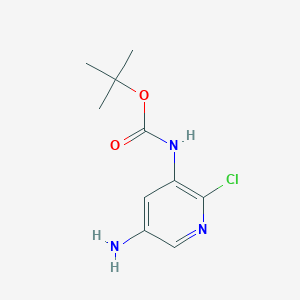 molecular formula C10H14ClN3O2 B8397493 tert-Butyl (5-amino-2-chloropyridin-3-yl)carbamate 