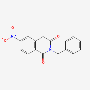 molecular formula C16H12N2O4 B8397523 2-Benzyl-6-nitro-4H-isoquinoline-1,3-dione CAS No. 208589-94-0