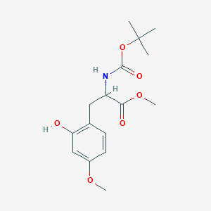 molecular formula C16H23NO6 B8397607 Methyl 2-tert-butoxycarbonylamino-3-(2-hydroxy-4-methoxyphenyl)-propanoate 
