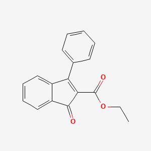 molecular formula C18H14O3 B8397706 Ethyl 1-oxo-3-phenylindene-2-carboxylate 