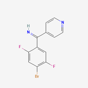 molecular formula C12H7BrF2N2 B8397881 1-(4-Bromo-2,5-difluorophenyl)-1-(4-pyridinyl)methanimine 