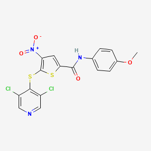 5-((3,5-dichloropyridin-4-yl)thio)-N-(4-methoxyphenyl)-4-nitrothiophene-2-carboxamide