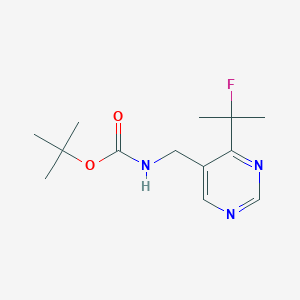 molecular formula C13H20FN3O2 B8398541 tert-Butyl ((4-(2-fluoropropan-2-yl)pyrimidin-5-yl)methyl)carbamate 
