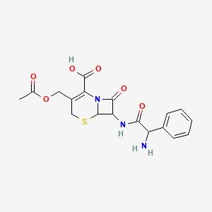 molecular formula C18H19N3O6S B8398621 3-[(Acetyloxy)methyl]-7-[(aminophenylacetyl)amino]-8-oxo-5-thia-1-azabicyclo[4.2.0]oct-2-ene-2-carboxylic acid 