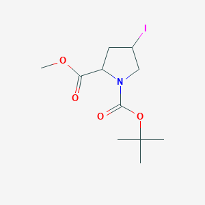 molecular formula C11H18INO4 B8398656 1-O-tert-butyl 2-O-methyl 4-iodopyrrolidine-1,2-dicarboxylate 