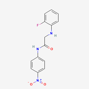 molecular formula C14H12FN3O3 B8398927 4-((-2-((2-Fluorophenyl)amino)acetyl)amino)-1-nitrobenzene 