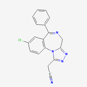 molecular formula C18H12ClN5 B8398953 (8-chloro-6-phenyl-4H-[1,2,4]triazolo[4,3-a][1,4]benzodiazepin-1-yl)acetonitrile 