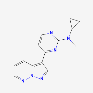 molecular formula C14H14N6 B8398965 N-Cyclopropyl-N-methyl-4-(pyrazolo[1,5-b]pyridazin-3-yl)pyrimidin-2-amine 
