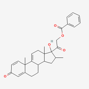 molecular formula C29H32O5 B8398982 [2-(17-hydroxy-10,13,16-trimethyl-3-oxo-7,8,12,14,15,16-hexahydro-6H-cyclopenta[a]phenanthren-17-yl)-2-oxoethyl] benzoate 