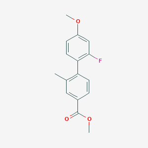 molecular formula C16H15FO3 B8399014 Methyl 2'-fluoro-4'-methoxy-2-methylbiphenyl-4-carboxylate 