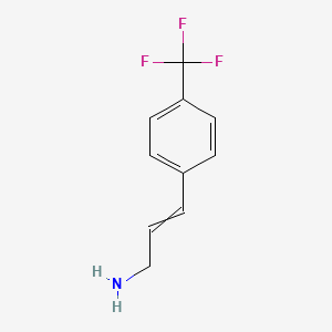 molecular formula C10H10F3N B8399052 3-(4-Trifluoromethylphenyl)-2-propenylamine 
