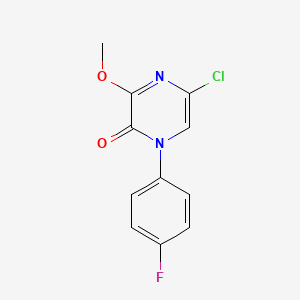 molecular formula C11H8ClFN2O2 B8399058 5-chloro-1-(4-fluorophenyl)-3-methoxypyrazin-2(1H)-one 