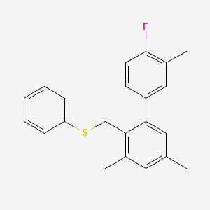 molecular formula C22H21FS B8399060 (4'-Fluoro-3,3',5-trimethyl[1,1'-biphenyl]-2-YL)methyl phenyl sulfide 