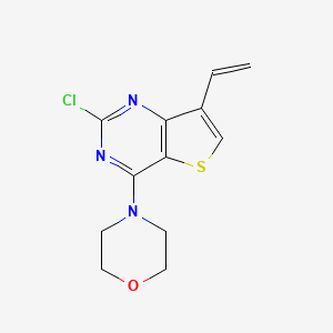 molecular formula C12H12ClN3OS B8399130 4-(2-Chloro-7-vinylthieno[3,2-d]pyrimidin-4-yl)morpholine 
