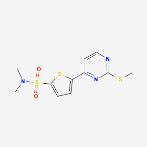 molecular formula C11H13N3O2S3 B8399148 5-(2-Methylsulfanyl-pyrimidin-4-yl)-thiophene-2-sulfonic acid dimethylamide 