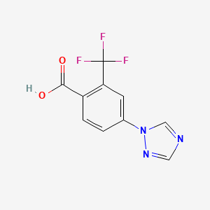 molecular formula C10H6F3N3O2 B8399733 4-(1,2,4-Triazol-1-yl)-2-trifluoromethylbenzoic acid 