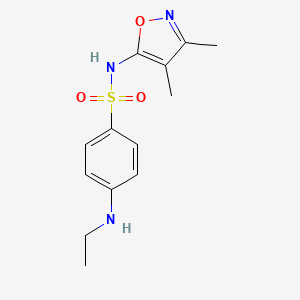 molecular formula C13H17N3O3S B8399748 4-(Ethylamino)-N-(3,4-dimethyl-5-isoxazolyl)benzenesulfonamide 