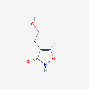 molecular formula C6H9NO3 B8399764 4-(2-Hydroxyethyl)-5-methylisoxazol-3-ol 
