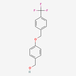 molecular formula C15H13F3O2 B8399948 (4-{[4-(Trifluoromethyl)benzyl]oxy}phenyl)methanol 