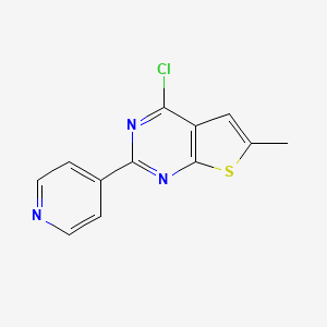 molecular formula C12H8ClN3S B8400020 4-Chloro-2-(pyridin-4-yl)-6-methyl-thieno-[2,3-d]-pyrimidine 