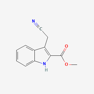 molecular formula C12H10N2O2 B8400035 2-Carbomethoxy-3-indolylacetonitrile 