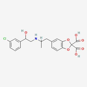 molecular formula C20H20ClNO7 B8400044 5-{2-[2-(3-Chloro-phenyl)-2-hydroxy-ethylamino]-propyl}-benzo[1,3]dioxole-2,2-dicarboxylic acid 
