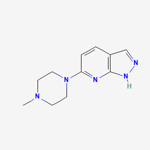 molecular formula C11H15N5 B8400051 6-(4-Methylpiperazino)-1H-pyrazolo[3,4-b]pyridine 