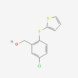 molecular formula C11H9ClOS2 B8400067 5-Chloro-2-(2-thienylthio)-benzyl alcohol 