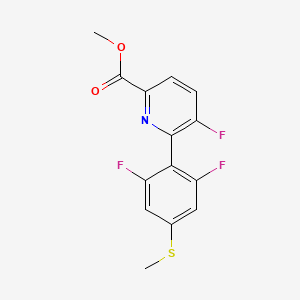 molecular formula C14H10F3NO2S B8400099 Methyl 6-(2,6-difluoro-4-(methylthio)phenyl)-5-fluoropicolinate CAS No. 1355011-26-5