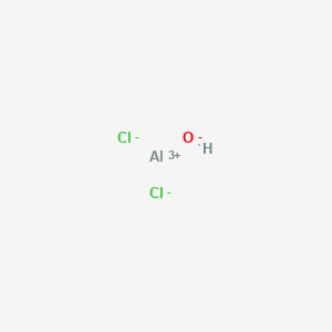 molecular formula AlCl2H2O B084003 Aluminum chloride hydroxide (AlCl2(OH)) CAS No. 14215-15-7