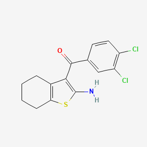 molecular formula C15H13Cl2NOS B8400351 (2-Amino-4,5,6,7-tetrahydro-benzo[b]thiophen-3-yl)-(3,4-dichloro-phenyl)-methanone 