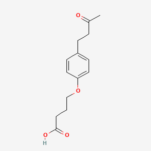 molecular formula C14H18O4 B8400435 4-[4-(3-Oxobutyl)phenoxy]butanoic acid 