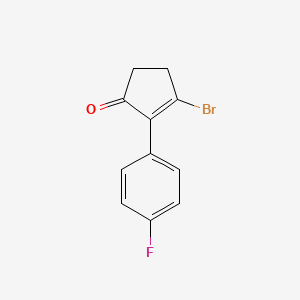 molecular formula C11H8BrFO B8400628 3-Bromo-2-(4-fluorophenyl)-2-cyclopenten-1-one 