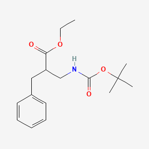 molecular formula C17H25NO4 B8400728 Ethyl 2-benzyl-3-[(tert-butoxycarbonyl)amino]propanoate 
