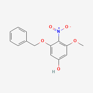 molecular formula C14H13NO5 B8400812 3-Benzyloxy-5-methoxy-4-nitrophenol 