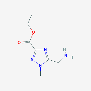 molecular formula C7H12N4O2 B8401706 Ethyl 5-aminomethyl-1-methyl-1h-[1,2,4]-triazole-3-carboxylate 