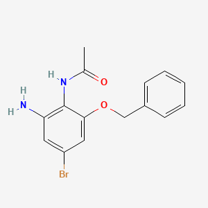 molecular formula C15H15BrN2O2 B8401810 N-[2-Amino-6-(benzyloxy)-4-bromophenyl]acetamide 