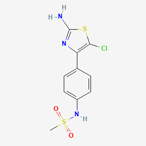 molecular formula C10H10ClN3O2S2 B8401875 N-(4-(2-amino-5-chlorothiazol-4-yl)phenyl)methanesulfonamide 