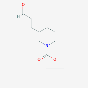 molecular formula C13H23NO3 B8401918 tert-Butyl 3-(3-oxopropyl)piperidine-1-carboxylate 