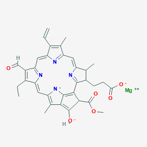 molecular formula C35H32MgN4O6 B084022 magnesium;3-[(12E)-16-ethenyl-11-ethyl-3-methoxycarbonyl-17,21,26-trimethyl-12-(oxidomethylidene)-4-oxo-23,24,25-triaza-7-azanidahexacyclo[18.2.1.15,8.110,13.115,18.02,6]hexacosa-1(23),2(6),5(26),8,10,13(25),14,16,18(24),19-decaen-22-yl]propanoate;hydron CAS No. 14428-12-7