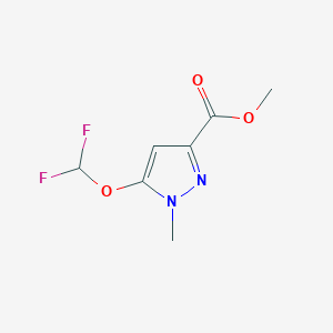 molecular formula C7H8F2N2O3 B8402306 Methyl 5-(difluoromethoxy)-1-methyl-1H-pyrazole-3-carboxylate 