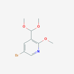 molecular formula C9H12BrNO3 B8402382 5-Bromo-2-methoxy-3-pyridinecarboxaldehyde dimethylacetal 