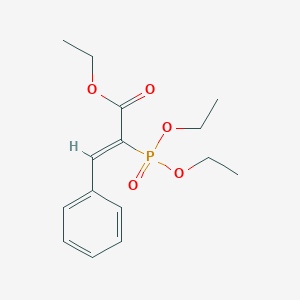 molecular formula C15H21O5P B084024 alpha-(Diethoxyphosphinyl)benzeneacrylic acid ethyl ester CAS No. 13507-49-8