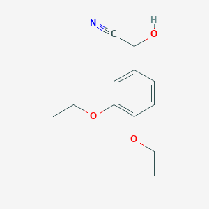 molecular formula C12H15NO3 B8402601 alpha-(3,4-Diethoxyphenyl)-alpha-hydroxyacetonitrile 